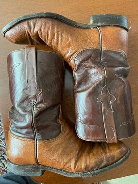 Lucchese Two-Tone Brown Leather Western Boots
